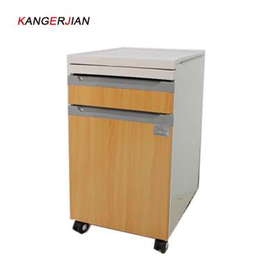 High-quality cold-rolled steel plate hospital bedside cabinet with wheels